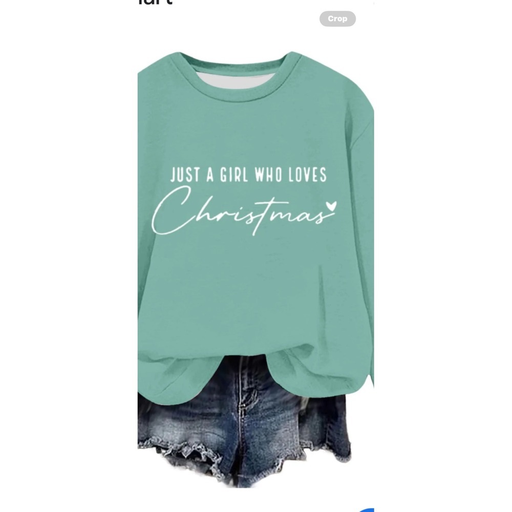 Womens Christmas Sweatshirt‎ Just A Girl Who Loves Holiday Crewneck Pullover